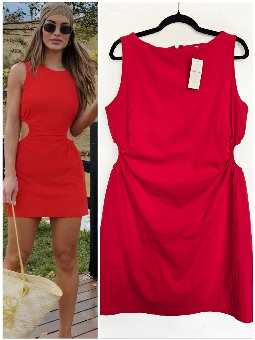 NWT Abercrombie Red Cut Out Waist Dress